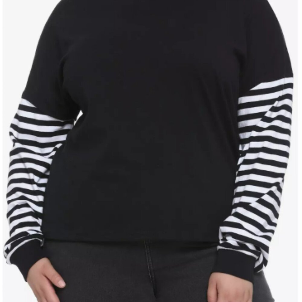 Black & White Stripe Girls Long-Sleeve T-Shirt - Picture 2 of 2